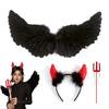 TUDOUZZZ Angel Wing Cosplay Half Birthday Angel Costume for Kids Newborn Photo Sleeping Position Halloween Transformation Devil Set Set, Outfit, &