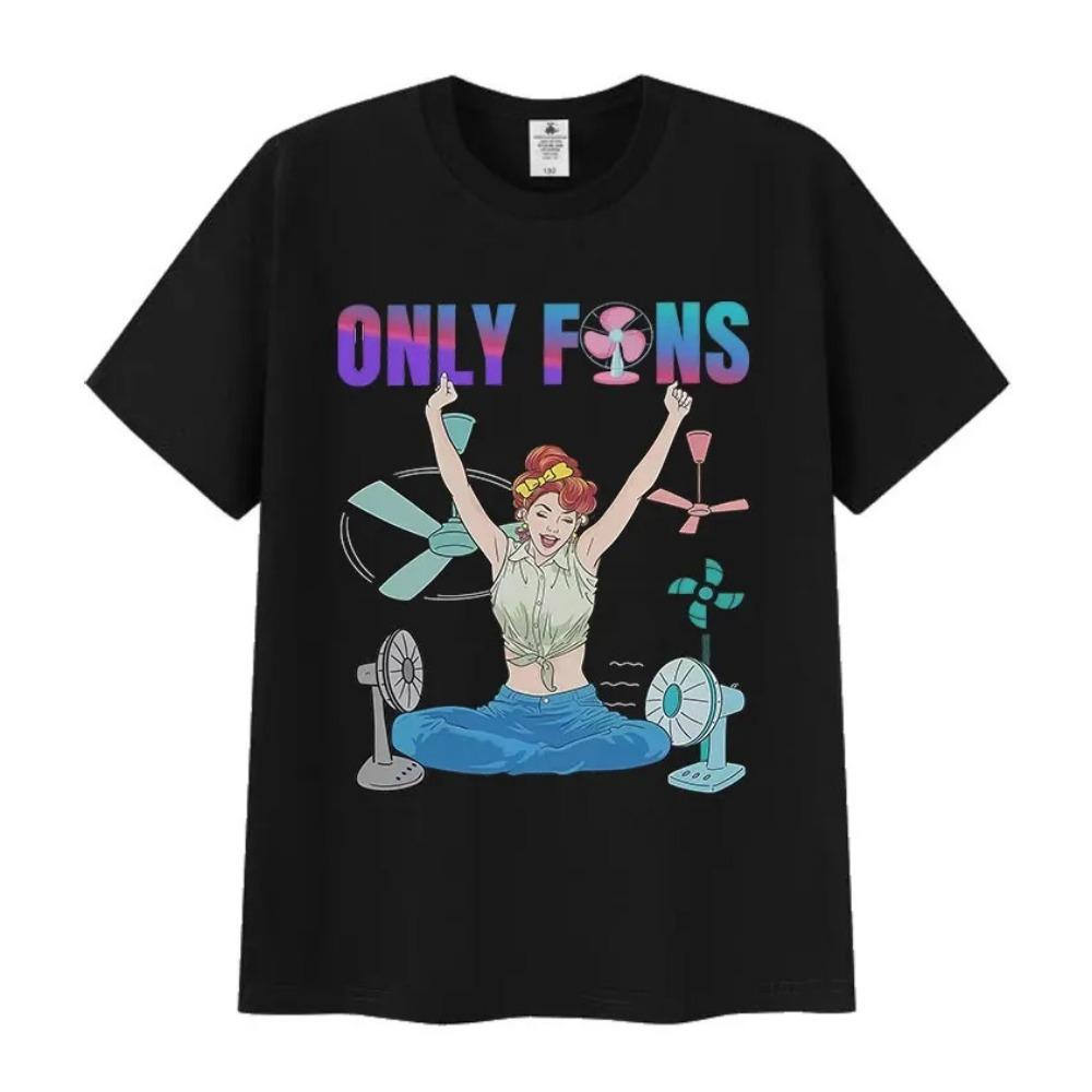 Funny Only Fans Emoji Print T-Shirt for Women Summer Comfortable Short Sleeve Retro Round Neck Knit High-Quality T-Shirt Top