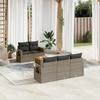 Vidaxl 6-Cz. Gartenmöbel-Set mit Kissen, Grau, Polyrattan