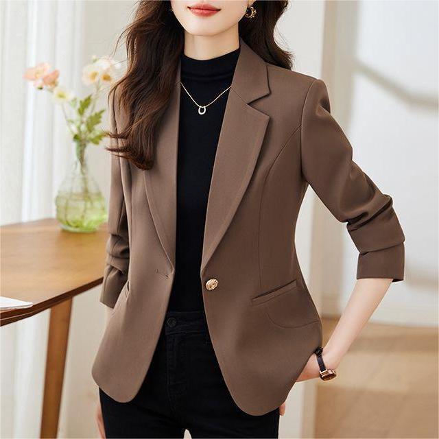 Women's Spring and Autumn New Fashion Popular High-end Casual Suit Top Small Man Korean Version