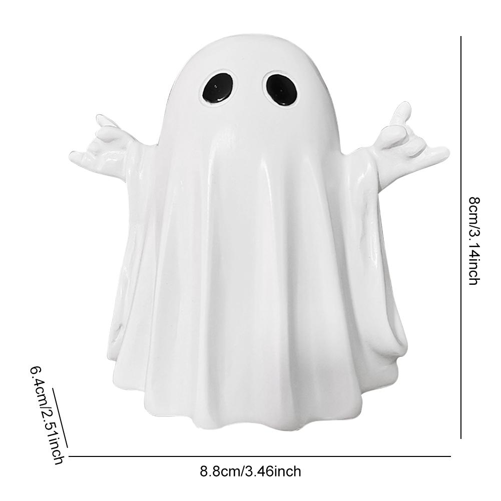 Cute Sadness Ghost Statue Figurine Mini Ghosts Small Scary Ghost Figurines Spooky Halloween Home Resin Decoration For Shelf Desk