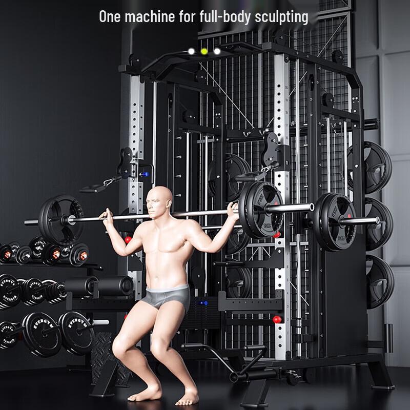 TEZEWA Smith Machine with Barbell Rack, Bench & 100KG Plates