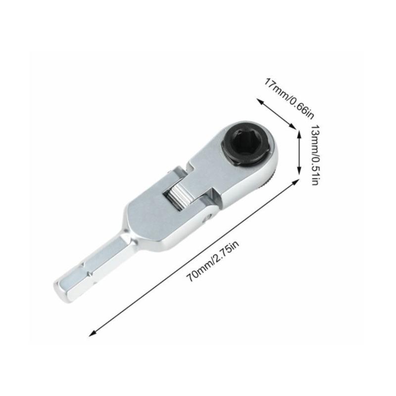 Ratcheting Torques Wrench Adjustable 1/4Inch Reversible Function For 6.35mm Hex Screws Durability Alloy Construction