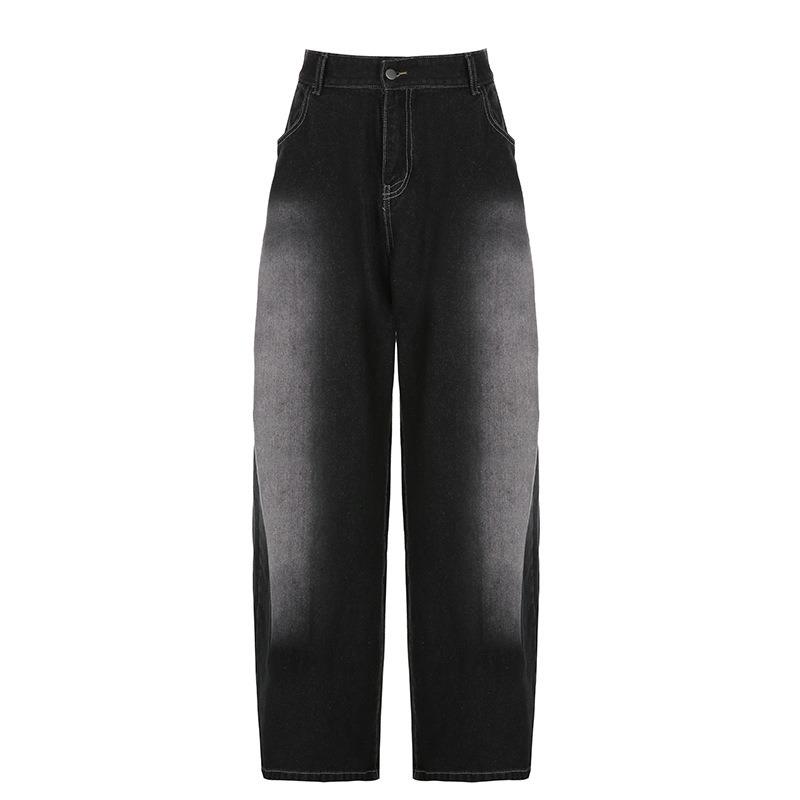 De vară de damă nou spălat Hit Culoare talie plisată picior largi Casual Moda blugi subțiri