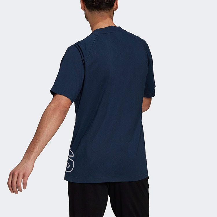 adidas T Shirts Men's Navy Blue Crew Neck Moderate Straight Fit GU4292