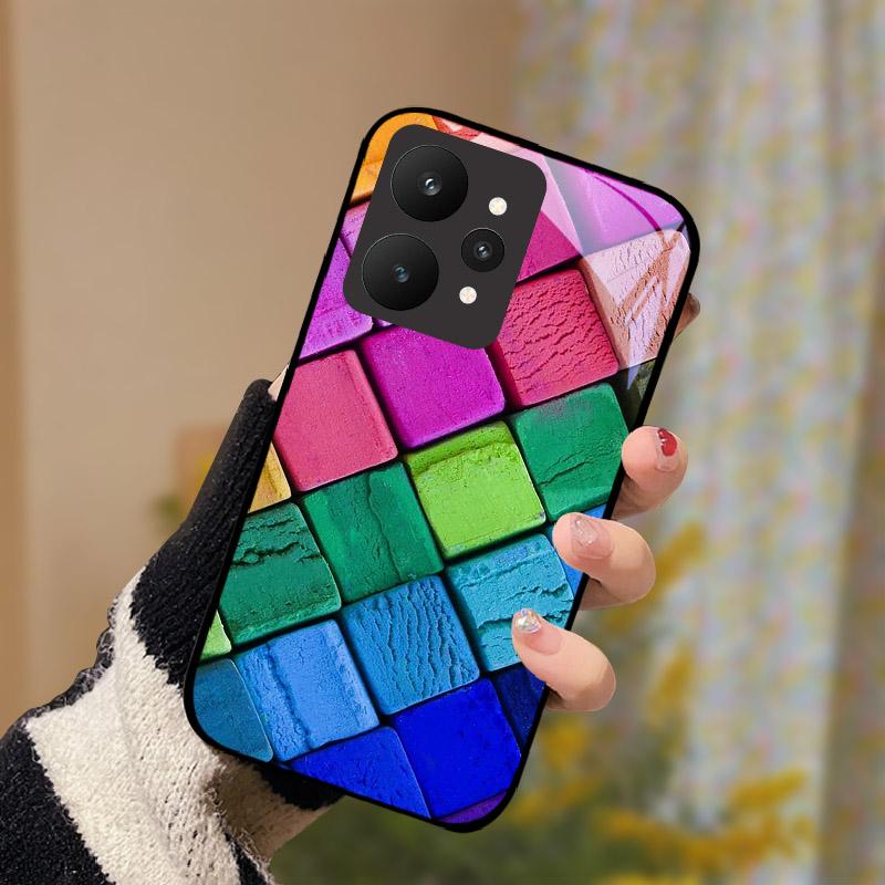 Luxury Tempered Glass Case For Realme 15 5G RMX5106 RMX5105 Phone Cover Full Protective Shockproof Shell Fundas Cartoon Capa