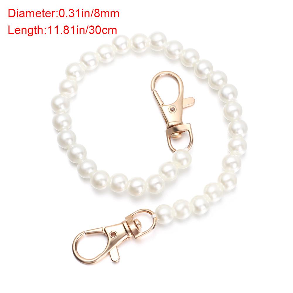 Pearl Belt Accessories Bags Handbag Handles Long Beaded Chain Pearl Strap DIY Purse Replacement