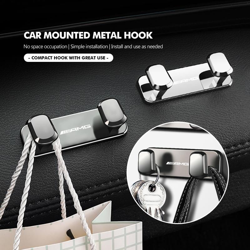 CSF1 Metal Car Hooks Interior Storage Holder USB Cable Headphone Key For Mercedes Benz AMG W204 W205 W203 W211 W201 W210 W108 W124