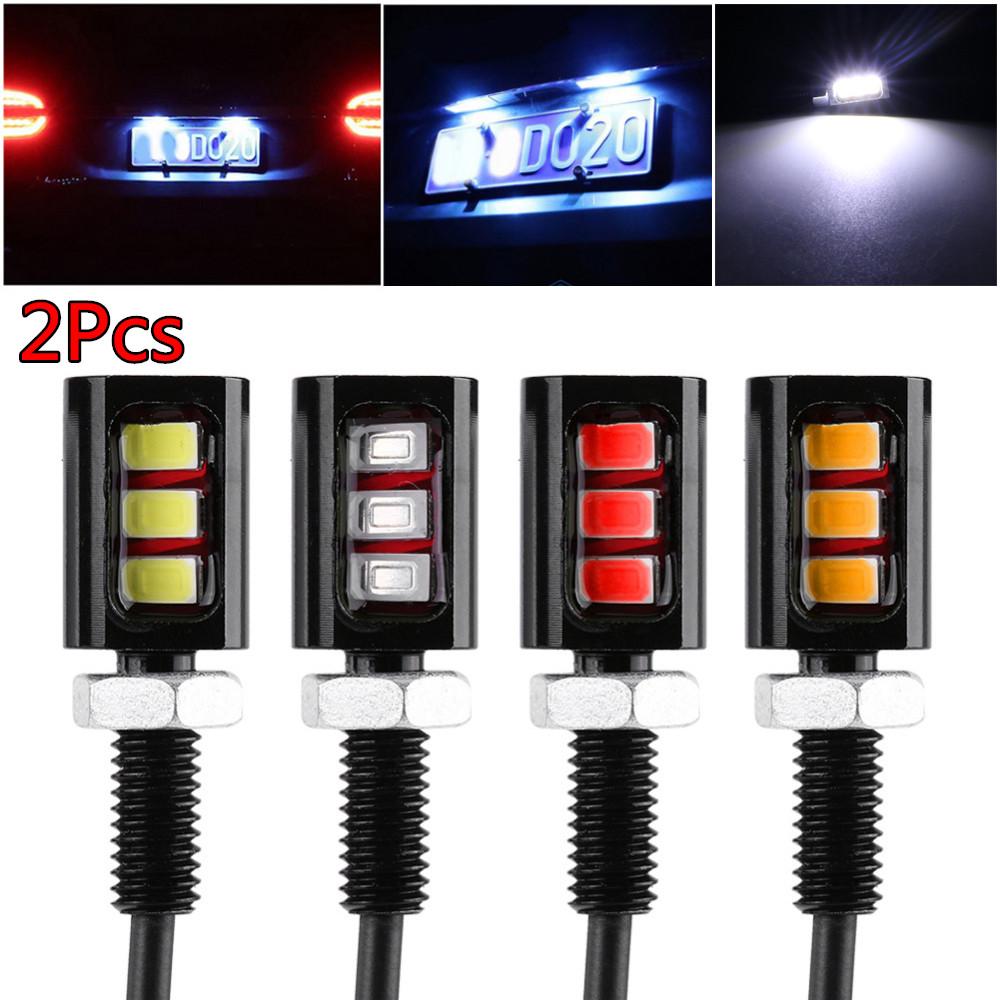 2Pcs New Auto 12V Lamp License Number Plate Car Motorcycle Light 3 LED