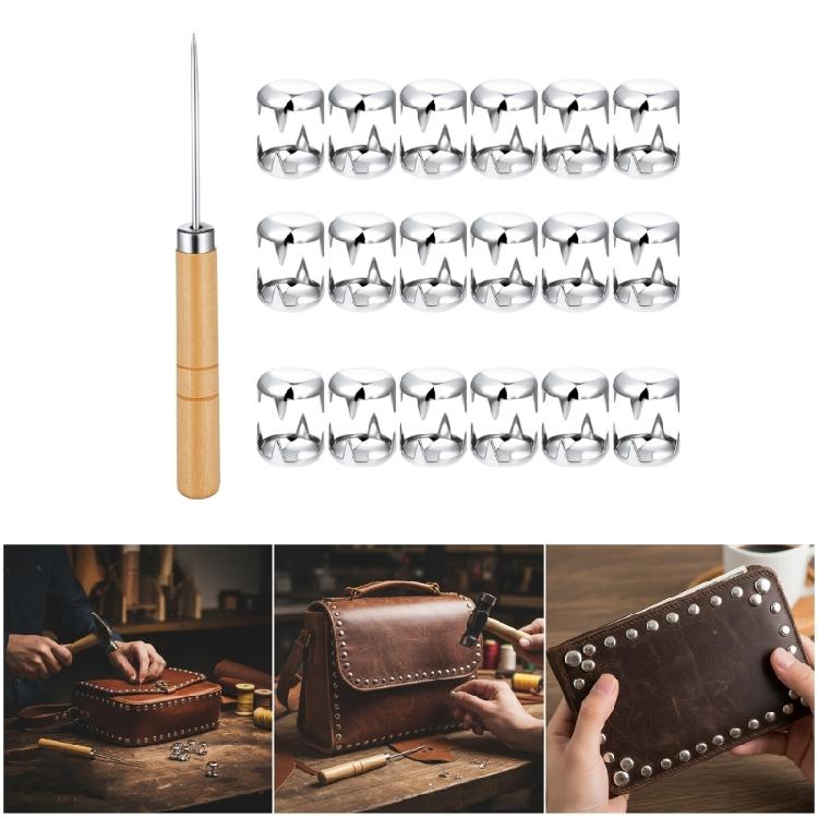 500 Pièces 10mm 4 Griffes Pointes Spots Rondes Clous Dome Argentés Rivets Pour Artisanat Cuir Sacs à Dos Bagages Vêtements Sac Chaussures