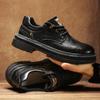 Mode Herren Freizeitschuhe aus Leder Luxusmarke Dicke Sohle Schnürschuhe Businessschuhe Britischer Stil Laufsohle Lässig Arbeit Outdoor Stiefel