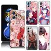 Coque de téléphone en silicone noir Anime Zero Two Darling pour Xiaomi POCO X3 X4 NFC F5 M3 M4 M6 X5 X6 Pro F3 F4 GT 5G C55 C65 M5