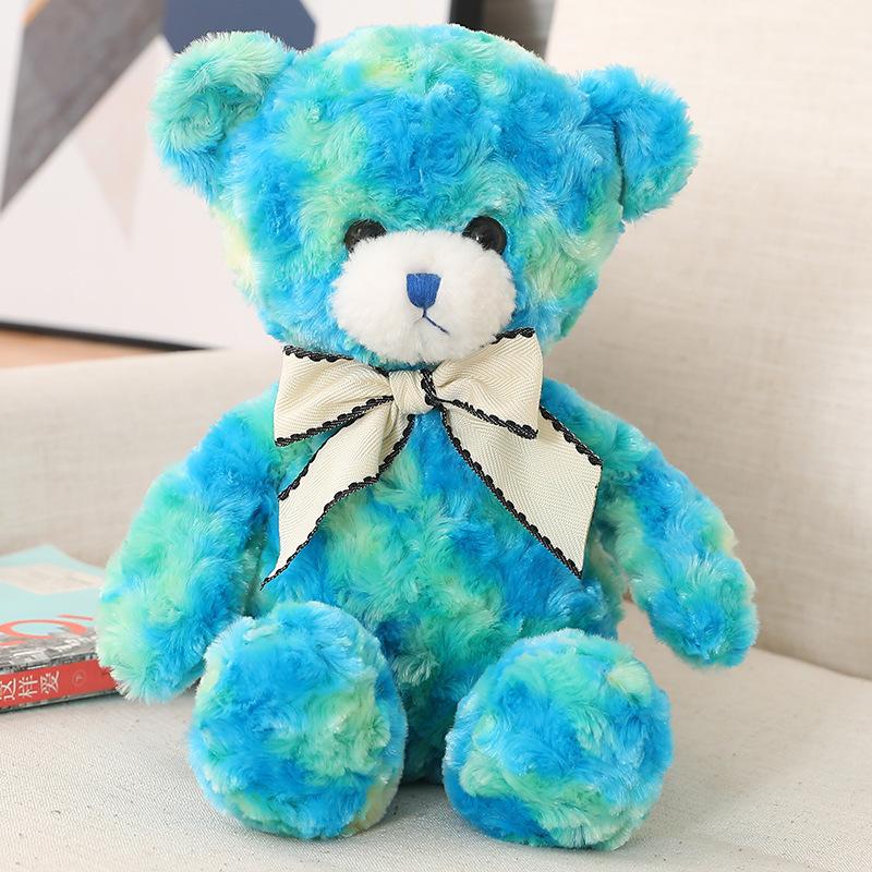 Colorful Teddy Bear Hug Bear Doll Plush Toy Bear Doll Children Soothing Rag Doll Birthday Gift
