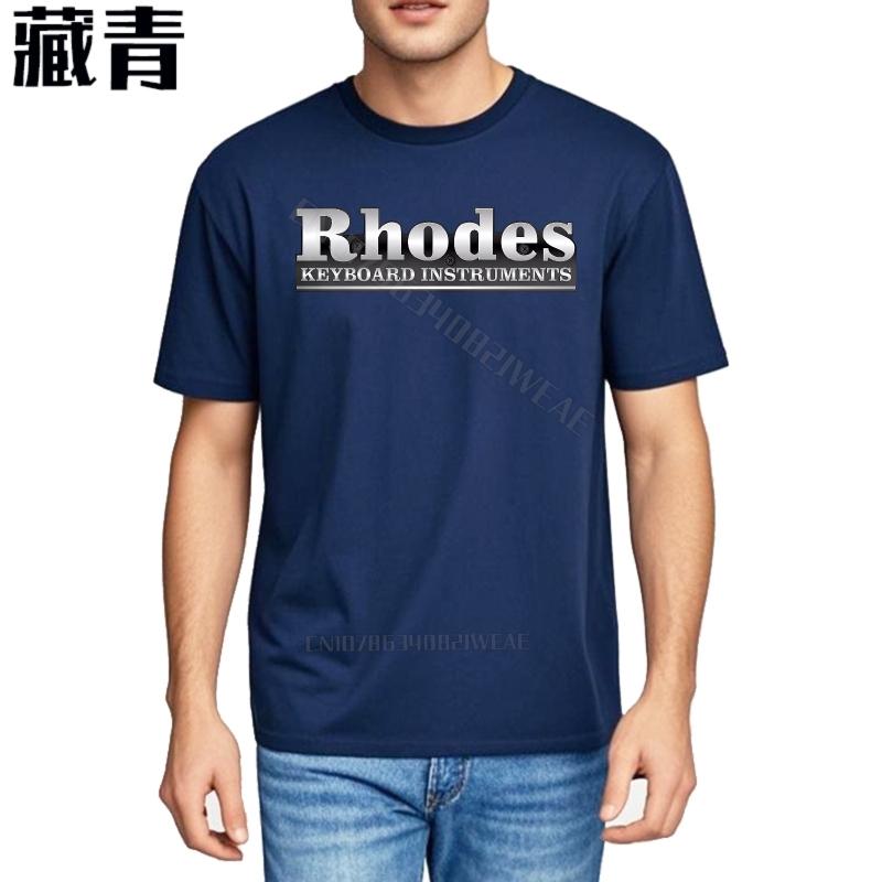 Rock tshirt Comfortable Casual Tee Rhodes Keyboard InstruUnisexts On Black ONeck Classic Tshirt Cool Minimalist Tshirt ONeck
