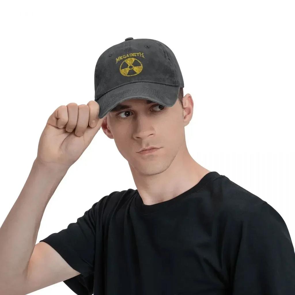 Retro Nuclear Metal Rock Band Baseball Cap Unisex Distressed Cotton Snapback Cap Megadeths Outdoor Workouts Caps Hat