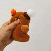 Cute Stuffed Animals Plush Capybara Keychain 12cm Cartoon Simulation Capybara Pendant Snot-Pulling Cute School Bag Pendant