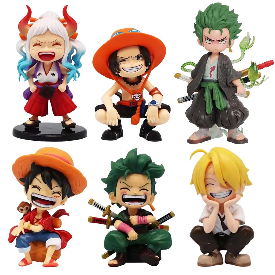 Nouvelle figurine One Piece Luffy Zoro Sanji Portgas D.Ace Yamato version Q dessin animé personnage anime Collection de Noël anniversaire jouets Chaud