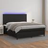 Maison Exclusive - Slatted Bed Base with Mattress and LED Black 160x200 Cm