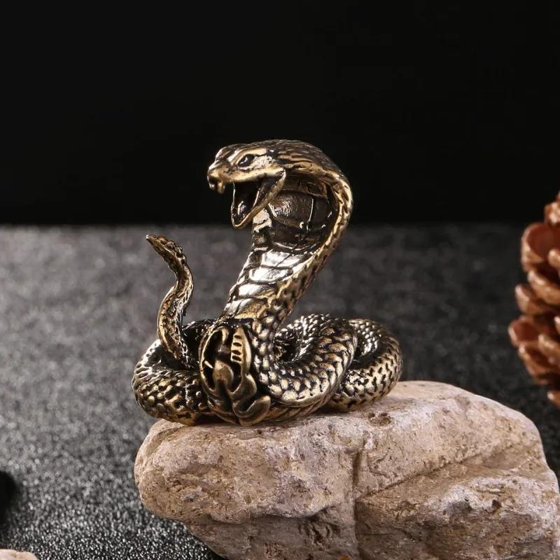 Cobra Small Ornaments Solid Brass Snake Tea Table Antique Small Copper Pieces Copper Carvings Handles Copperware Tea Pets