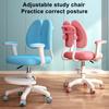 Kids Computer Chair Upgraded Children Desk with 360 Degree Wheels, Height Depth Adjustable School Chair, Cute Study for Home, and Library (Blue, Pink)