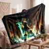 Zelda Personalized Flannel Blanket, Custom Printed Text Name, Warm Soft Blanket For Couch Bed