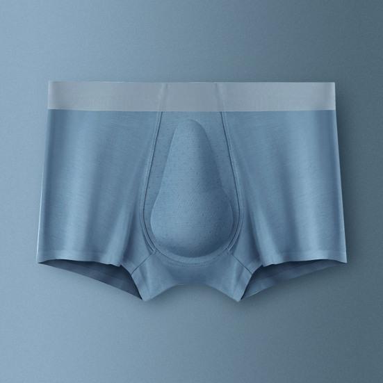 Men Boxers Seamless U Convex Wide Waistband Anti-septic Breathable Solid Color Soft Moisture-wicking Stretchy Quick-drying Men Underpants Underwear