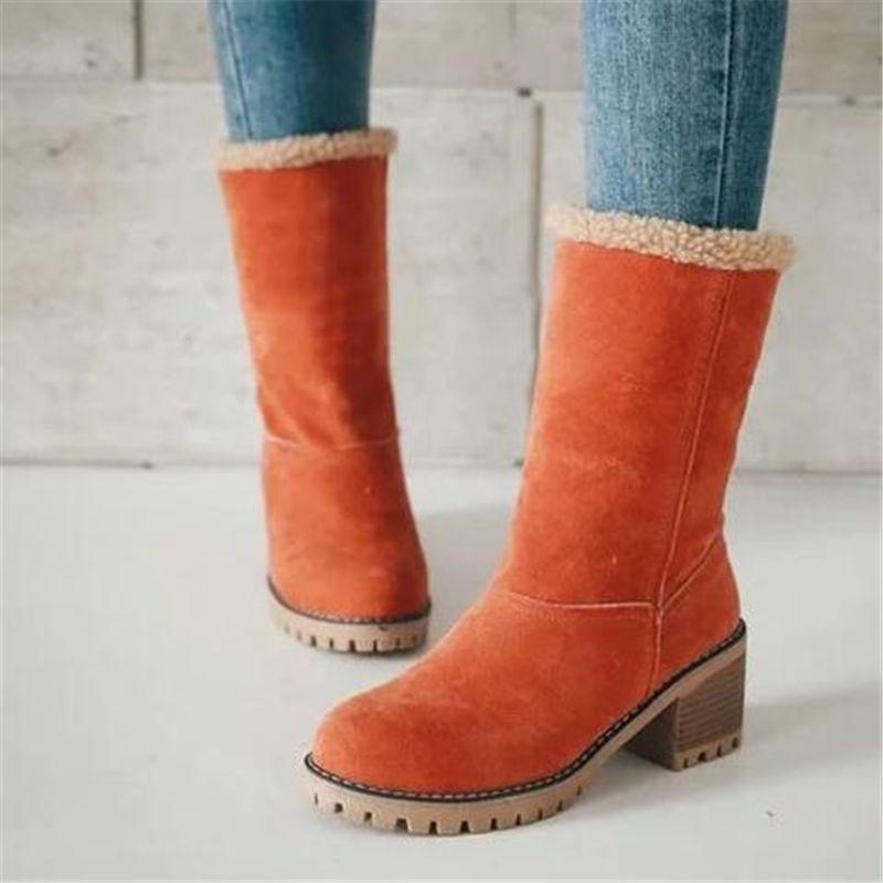 Dámské zimní teplé sněhule s kožíškem Dámské teplé vlněné kotníkové boty Pohodlná obuv Plus Size 35-43 Ležérní dámské polokozačky