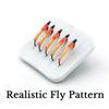 5/10PCS Lifelike Red Head White Worm Fly Lures,Realistic Insect Imitation Hooks for Trout Bass Bluegill Fishing Gear
