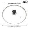 Visible Pot Cover Tempered Glass Pot Lid Stainless Steel Rimmed Pan Lid Spill Shatter-Proof Round Chef Glass Cover