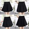 Women's High-Waisted Pleated A-Line Skirt – College Style Black Short Skirt for Spring & Autumn