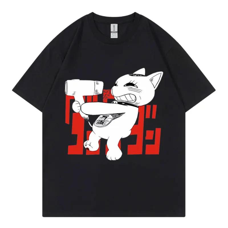 Japan Anime Dandadan Turbo Mormor Katt Grafisk T-shirt Mode Tecknad T-shirt Dam Vintage Casual T-shirts