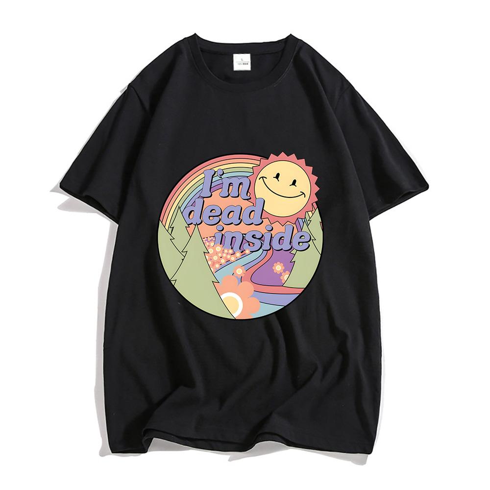 Im Dead Inside Dolphin Shirts Sun Graphic Tshirt  Tees UnisexWomen Casual T Shirt Summer Fashion Short Sleeve Tshirt