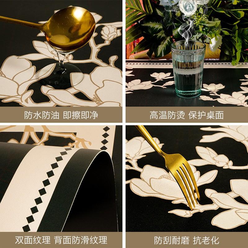 French Vintage Leather Desk Mat Vanity Table Waterproof Dustproof Decorative Surface Protector