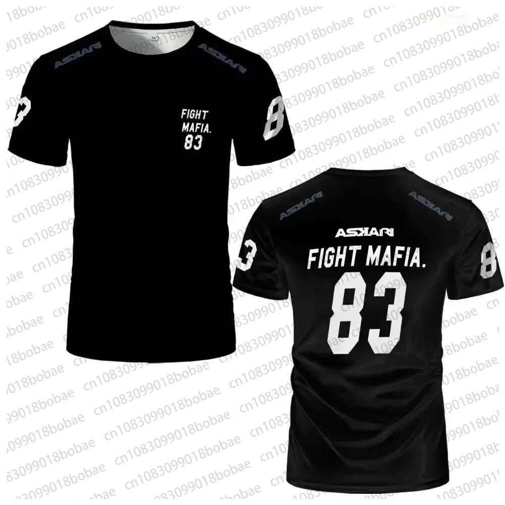 ASKARI Boxe Match de Combat Design 3D Homme Fitness T-shirt Manches Courtes Mesh Respirant T-shirts de Sport pour Homme Entraînement Extérieur T