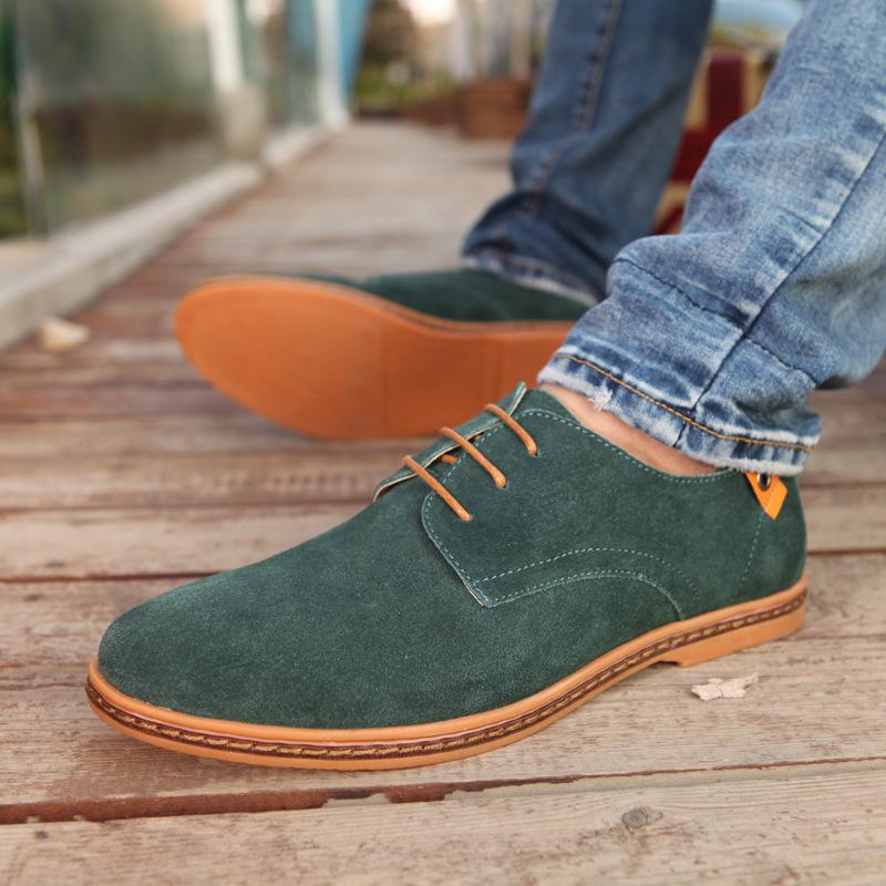 Men 'S Fashion Dress Shoes Retro Suede Leather Men Shoe Classic Oxford Casual Sneakers 48 Large Size Flats Comfortable Male Boots