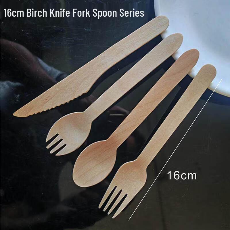 ZISIZ Rice Husk Disposable Cutlery Set