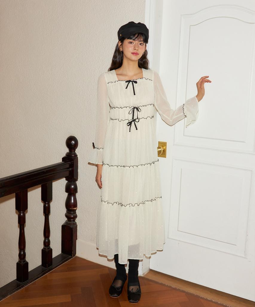 Salon De Yon Glitter Chiffon Princess Dress_ Ivory