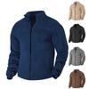 Manteau Décontracté Ample en Polaire à Col Montant pour Homme, Manteau Chaud en Polaire à Fermeture Éclair