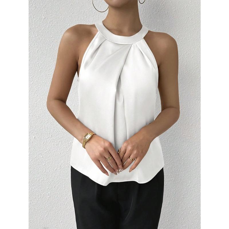 Damen Haute Couture Satinhemd Sommerbluse