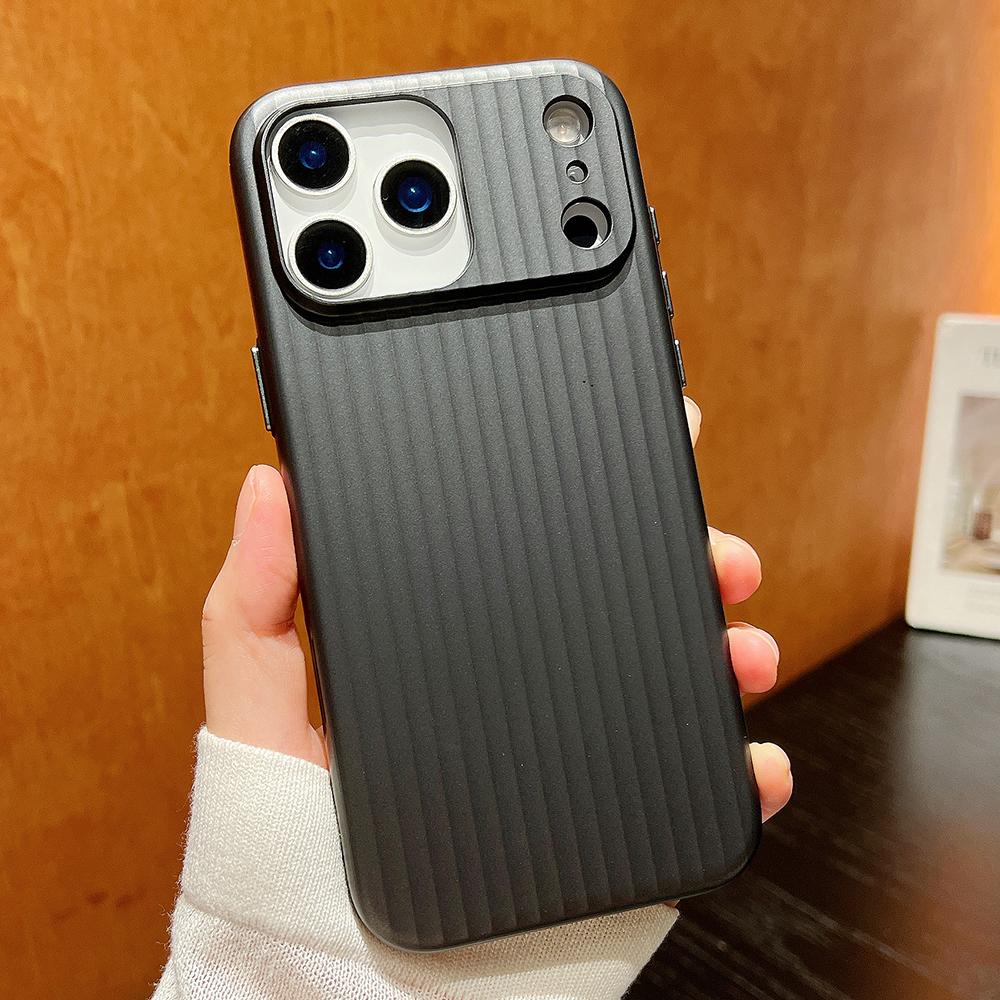 Matte Titan-Grau Wellenmuster Handyhülle für iPhone 17 16 15 14 13 12 Pro Max Air Plus Vollständig stoßfeste Hartschalen-Rückseite