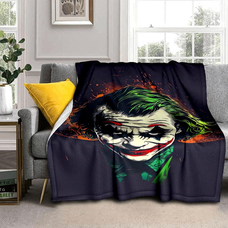 1pc Joker Artwork Illustration Cartoon Blanket,Portable Throw for Travel & Camping, All Season Cozy Blanket,Ideal Gift