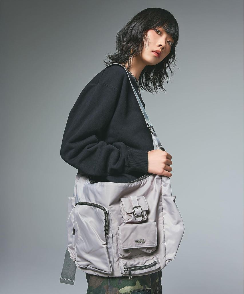 X-girl Multi-Pocket Shoulder Bag 105254053010 Gray One Size