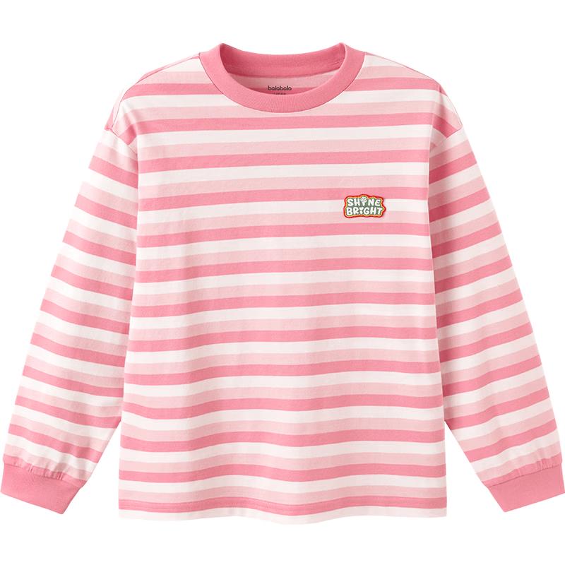 Balabala Kids' Striped Pure Cotton Long-Sleeve T-Shirt