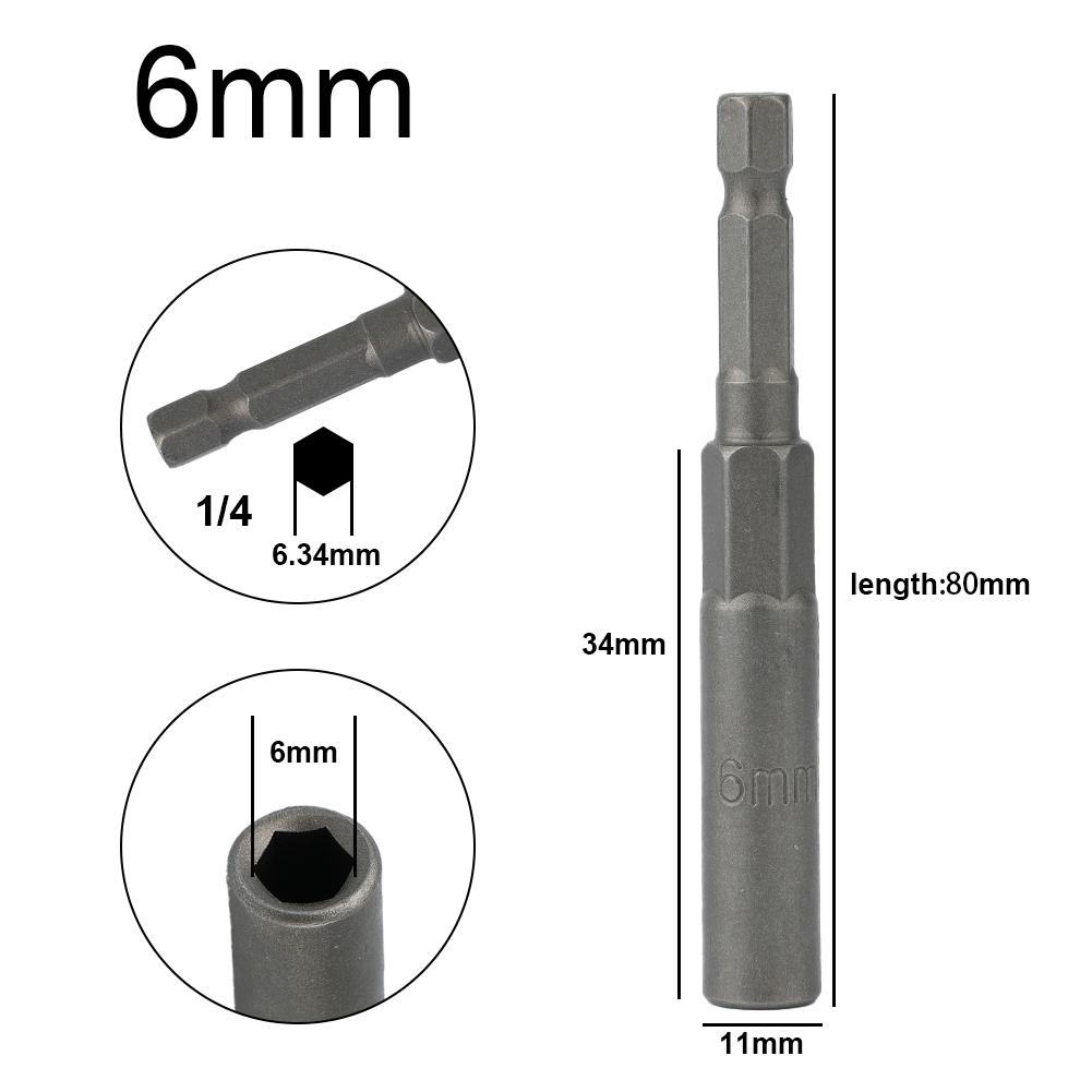 Sechskantnüsse 5,5-19mm Nuss Magnetisch Schraubendreher 1/4" Sechskantschlüssel Bohrer Bit Adapter Antriebsnuss Sechskantschaft Hülse