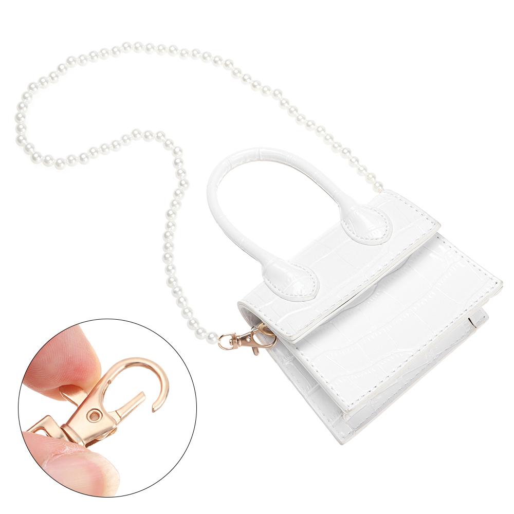 Pearl Belt Accessories Bags Handbag Handles Long Beaded Chain Pearl Strap DIY Purse Replacement