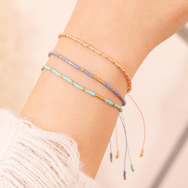 Eenvoudige Mode Handgemaakte Kralen Armbanden Voor Vrouwen Meisjes Boheemse Stijl Kleurrijke Verstelbare Armband Sieraden Accessoires Cadeaus