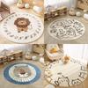 Fresh Print Large Area Round Rug Non-Slip Wear-resistant Circle Carpet for Living Room Bedroom Soft Floor Mat Home Decor Beauty