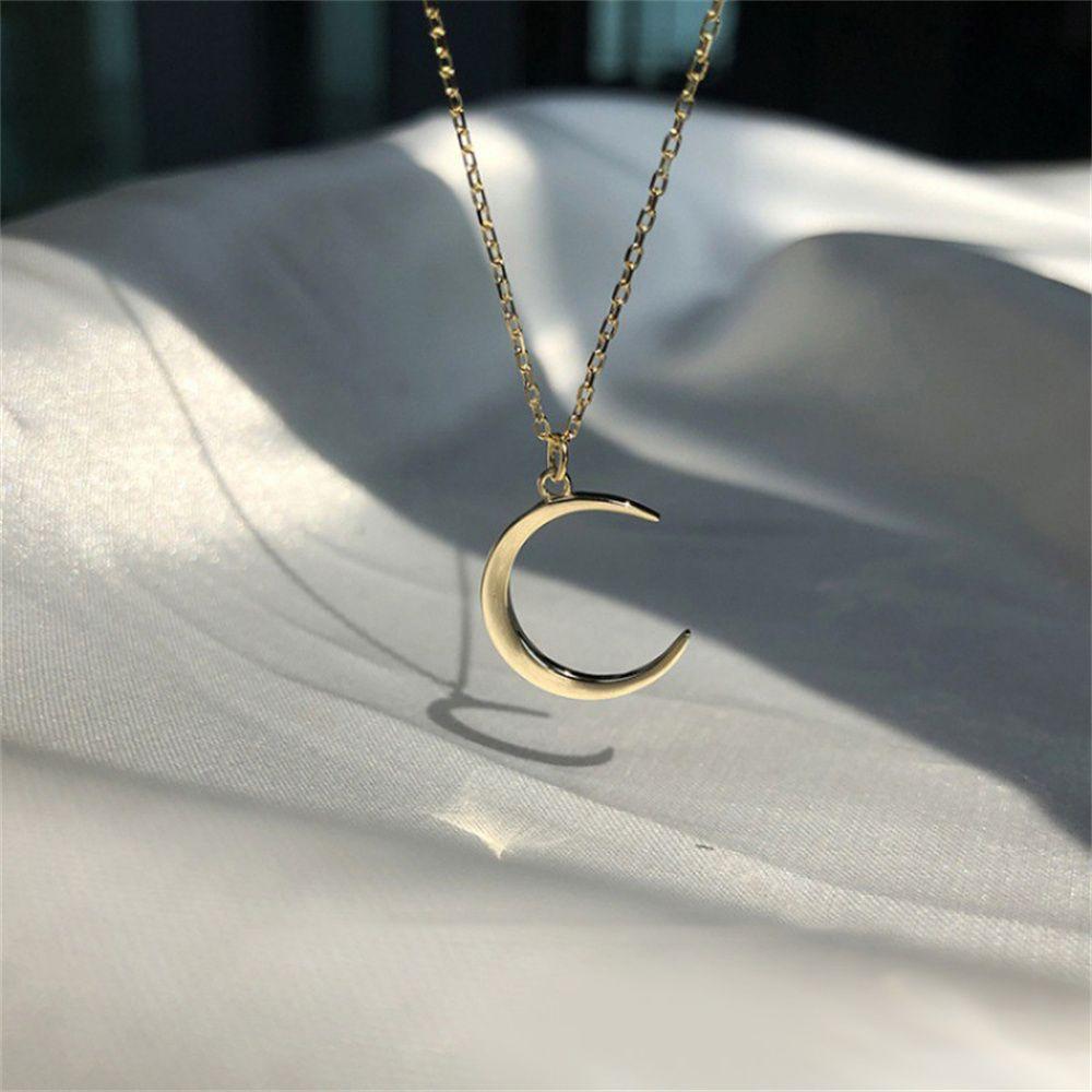 Gift Valentine's Day Women Men Moon Necklace Couple Necklace Clavicle Necklace Rescent Necklaces