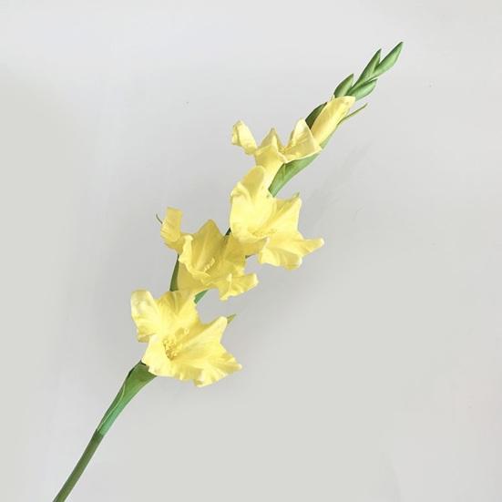 Flori Artificiale de Gladiolă 22" Floare cu Atingere Reală cu Tulpina Lungă 4 Flori Complecte Și 1 Boboc Orhidee Falsă pentru Vază Centru de Masă de Nuntă Decor Acasă Petrecere