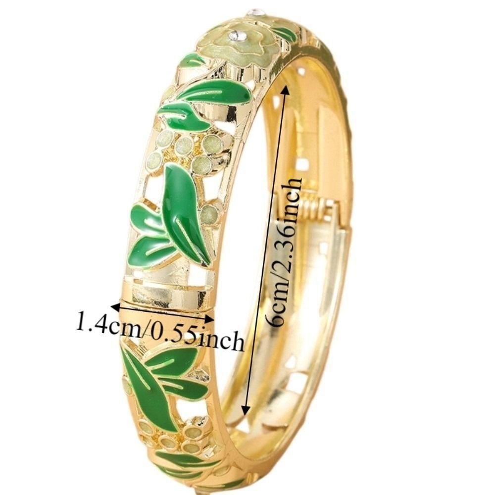 Colorful Flower Crystal Bangle Traditional Women's Hand Bracelet  Jewelry Gifts